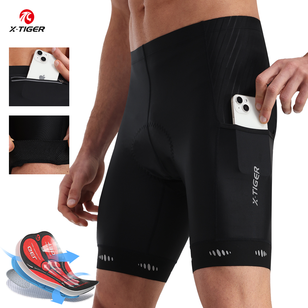 Cycling Commuter Pants - X-TIGER Men Cycling Shorts with Back