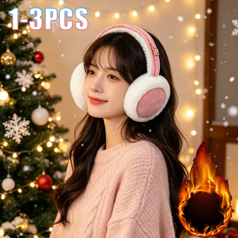 Winter Cycling Commute - 1-3PCS Winter Earmuffs Women Fleece Lined