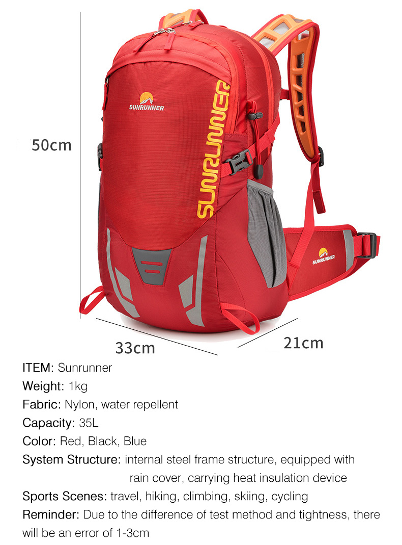 35L Hiking Backpack Bag Large  - Cycling Journey recension och pris