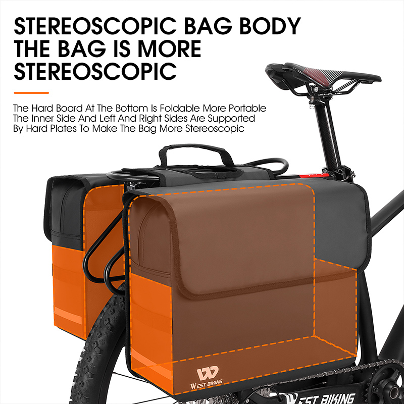 WEST BIKING 36L Large Capacity - Panniers Waterproof Rear recension och pris