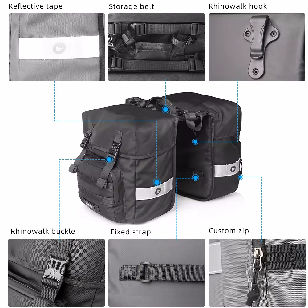 40L Bicycle Pannier Bag 2 in 1 - Panniers Waterproof Rear recension och pris