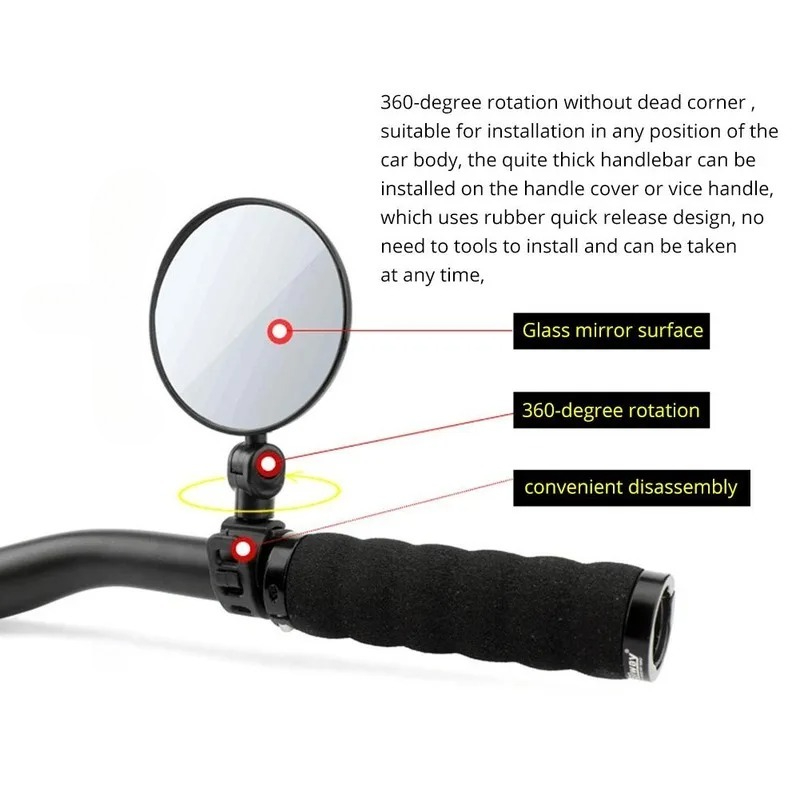 Bicycle Rearview Handlebar Mir - Mirror Handlebar Convex recension och pris