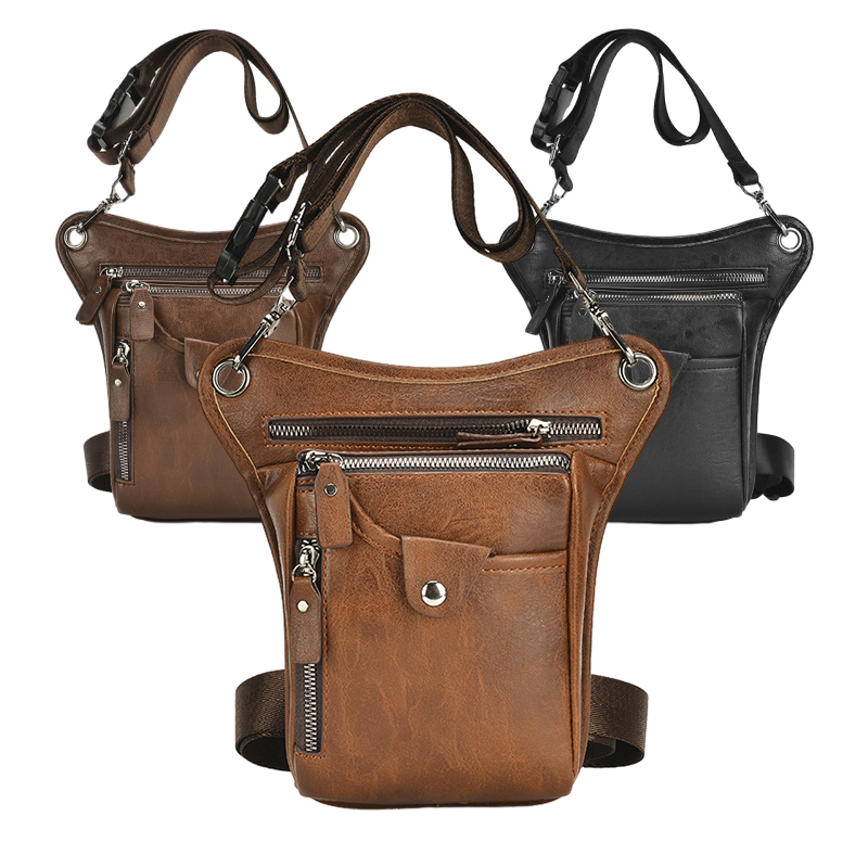Vintage Pu Leather Waist Pack  - Cycling Commuter Bag recension och pris