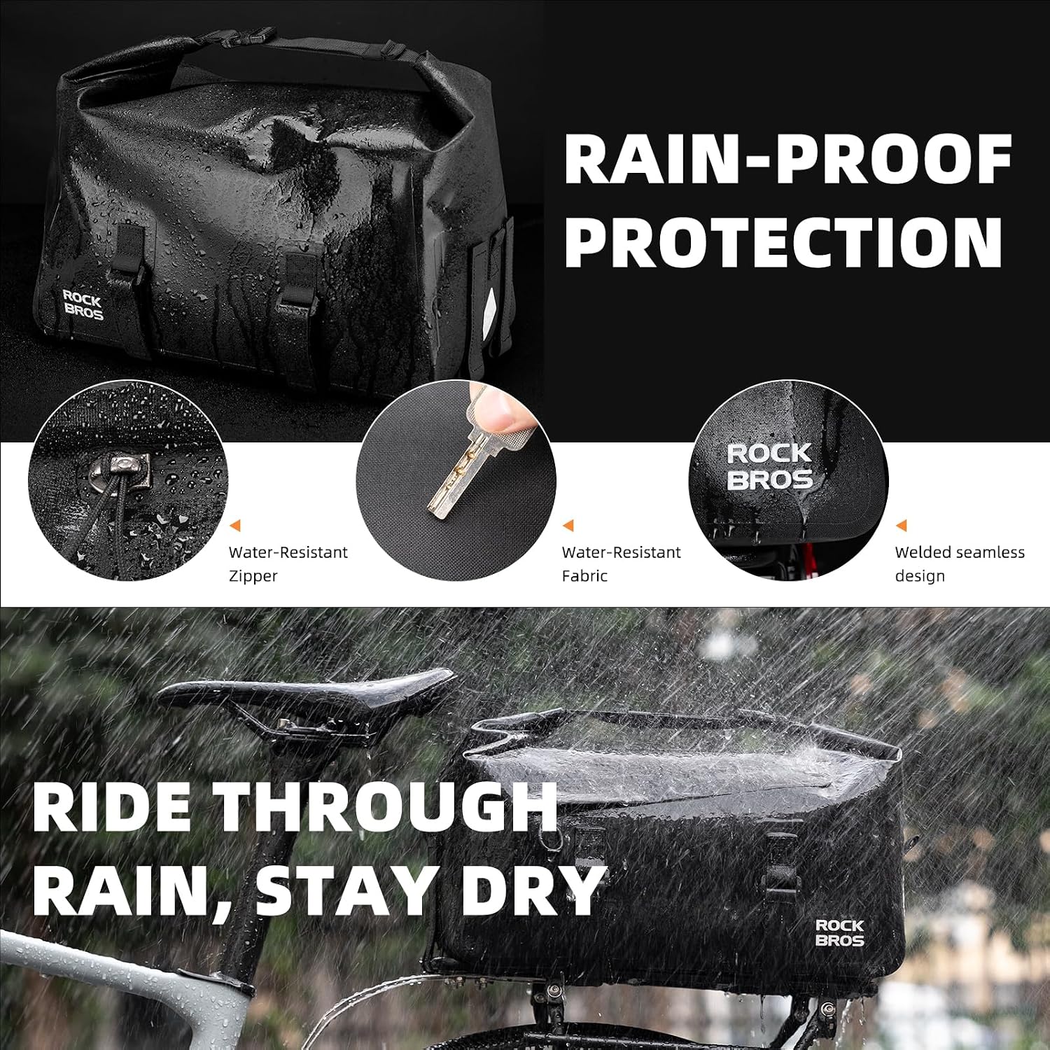 Bicycle Shelf Bag Expandable 1 - Panniers Waterproof Rear recension och pris