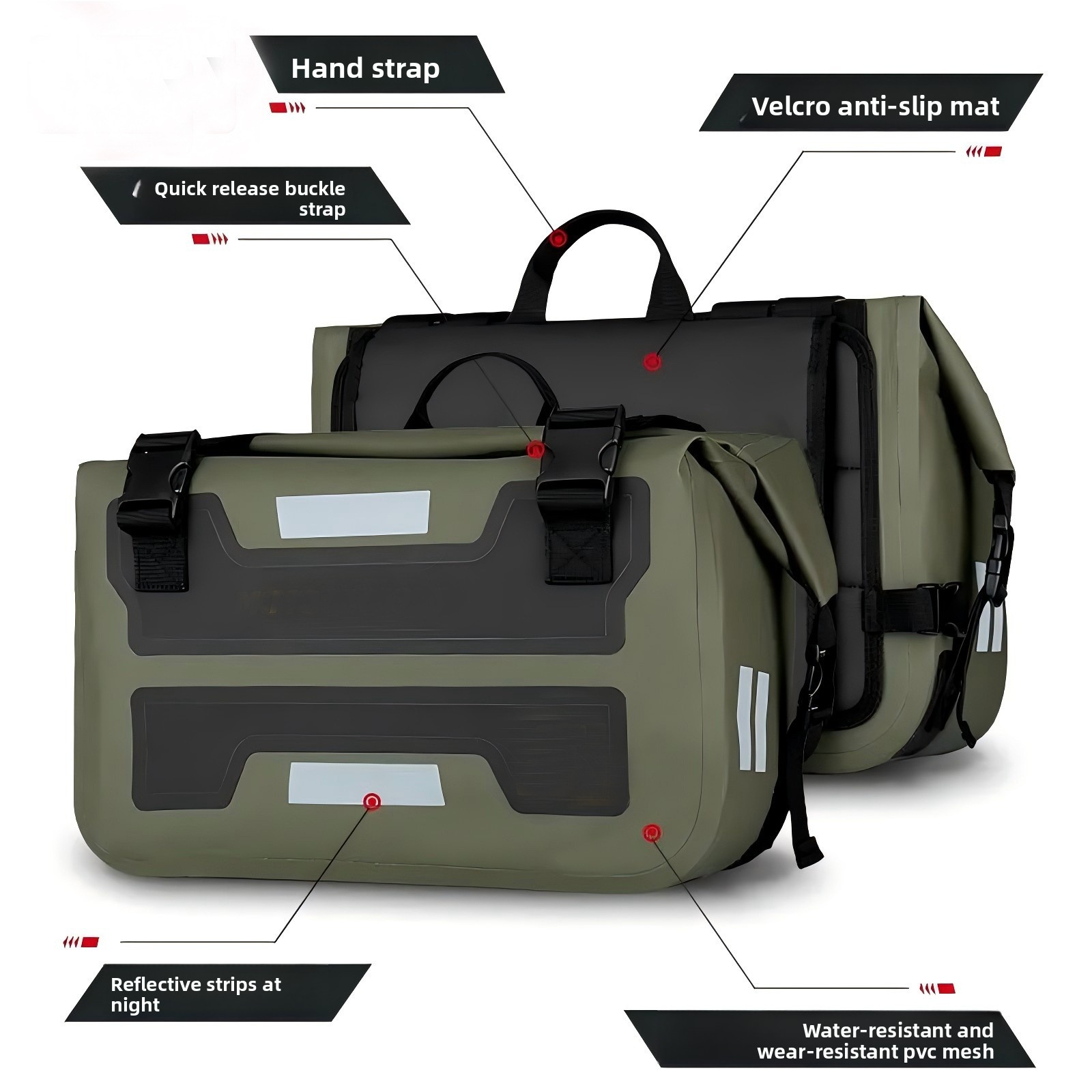 30L x2 Motorcycle Saddle Bags  - Panniers Waterproof Rear recension och pris